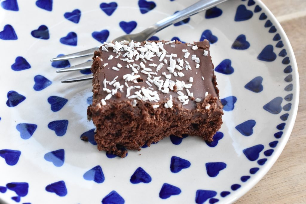 Chokoladekage med kokos - kakaokage i bradepande