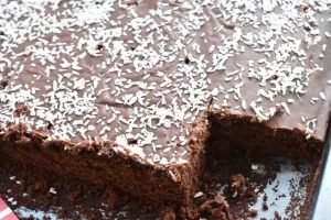 Chokoladekage med kokos - kakaokage i bradepande